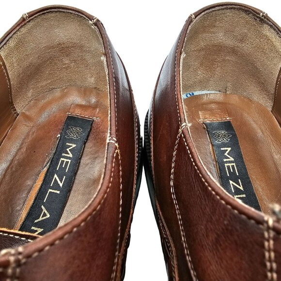 Vintage Mezlan Spain Men's size 10M Brown Leather Dress Shoes Cap-toe Oxfords 43 - Picture 7 of 10